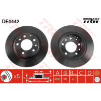 Kočioni disk TRW DF4442