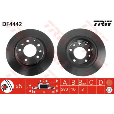 Kočioni disk TRW DF4442