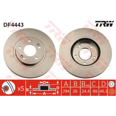 Kočioni disk TRW DF4443