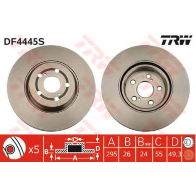 Kočioni disk TRW DF4445S