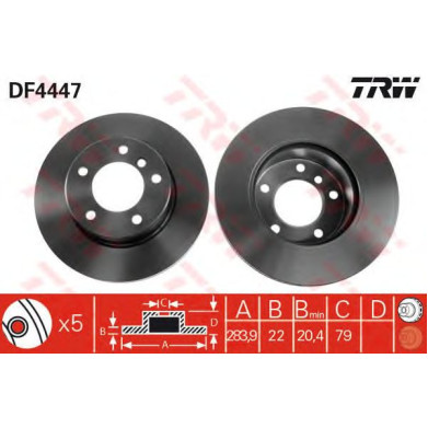Kočioni disk TRW DF4447