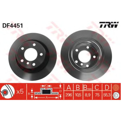 Kočioni disk TRW DF4451