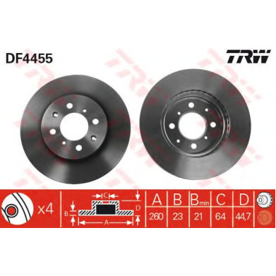 Kočioni disk TRW DF4455