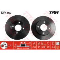 Kočioni disk TRW DF4457
