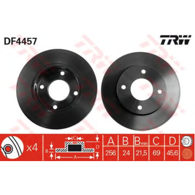 Kočioni disk TRW DF4457