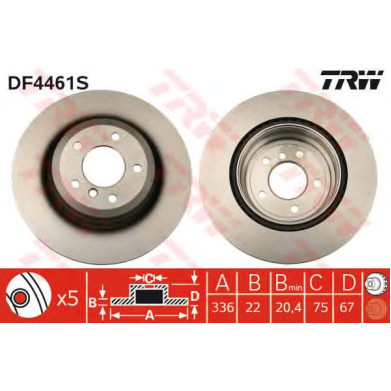 Kočioni disk TRW DF4461S