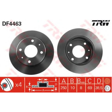 Kočioni disk TRW DF4463