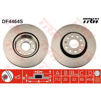 Kočioni disk TRW DF4464S