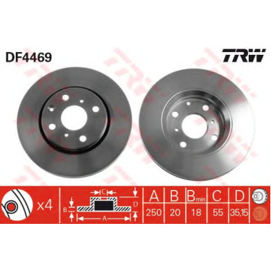 Kočioni disk TRW DF4469