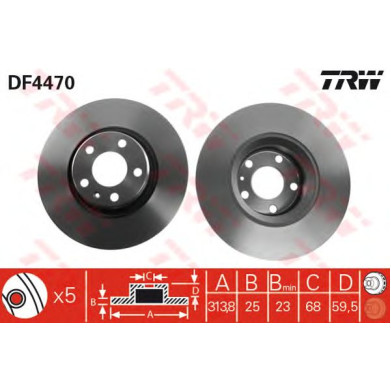 Kočioni disk TRW DF4470