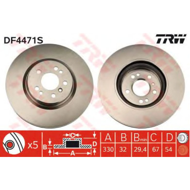 Kočioni disk TRW DF4471S
