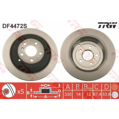 Kočioni disk TRW DF4472S