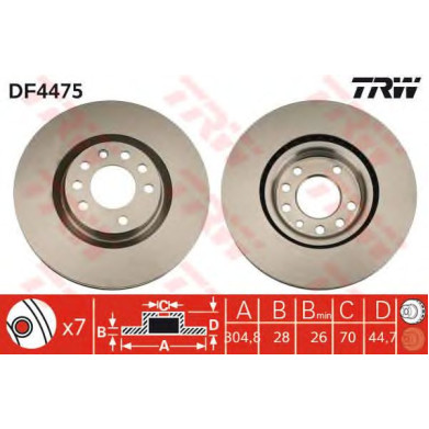 Kočioni disk TRW DF4475