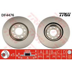 Kočioni disk TRW DF4476