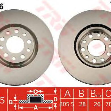 Kočioni disk TRW DF4476