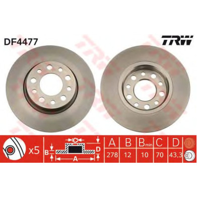 Kočioni disk TRW DF4477