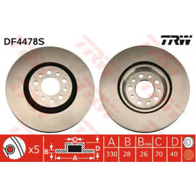 Kočioni disk TRW DF4478S