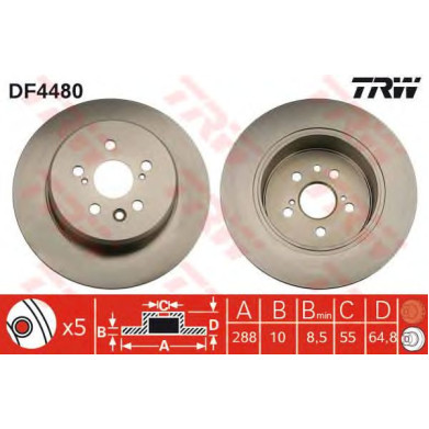 Kočioni disk TRW DF4480