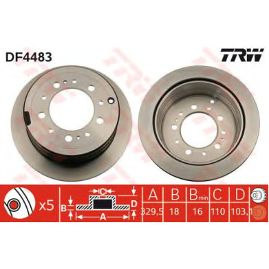 Kočioni disk TRW DF4483