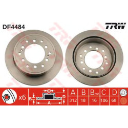 Kočioni disk TRW DF4484