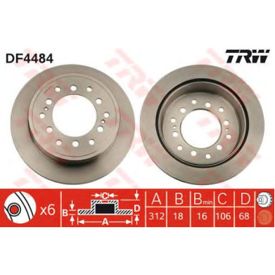 Kočioni disk TRW DF4484