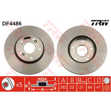Kočioni disk TRW DF4486