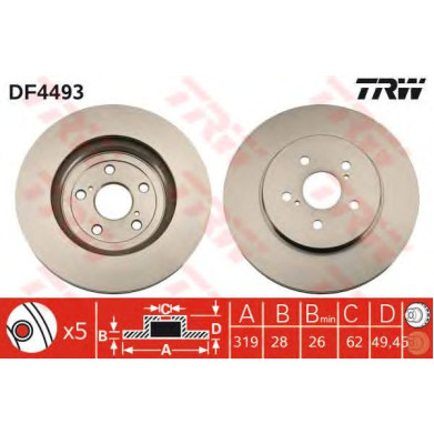 Kočioni disk TRW DF4493