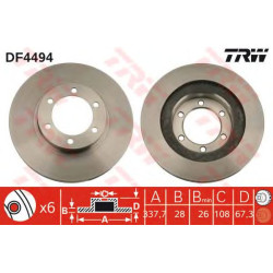 Kočioni disk TRW DF4494