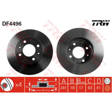 Kočioni disk TRW DF4496