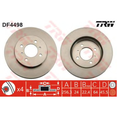Kočioni disk TRW DF4498