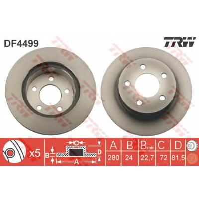 Kočioni disk TRW DF4499