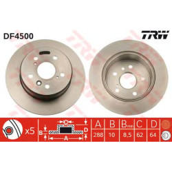 Kočioni disk TRW DF4500