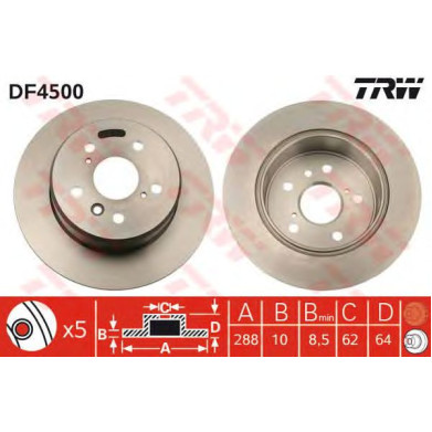 Kočioni disk TRW DF4500