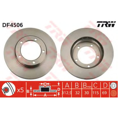 Kočioni disk TRW DF4506
