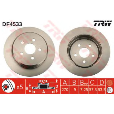 Kočioni disk TRW DF4533