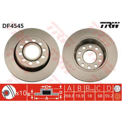 Kočioni disk TRW DF4545