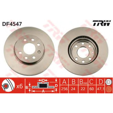 Kočioni disk TRW DF4547