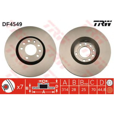 Kočioni disk TRW DF4549