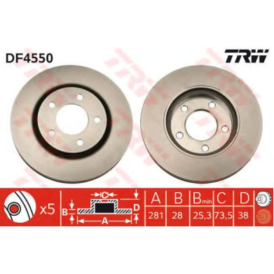 Kočioni disk TRW DF4550