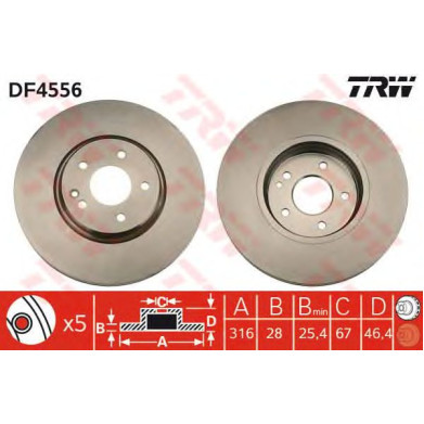 Kočioni disk TRW DF4556