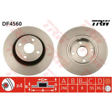 Kočioni disk TRW DF4560