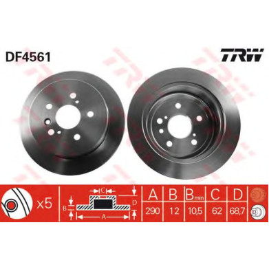 Kočioni disk TRW DF4561
