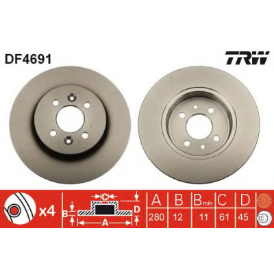 Kočioni disk TRW DF4691