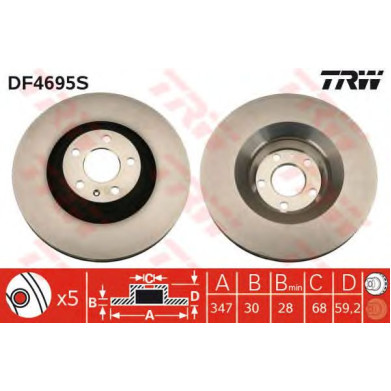 Kočioni disk TRW DF4695S