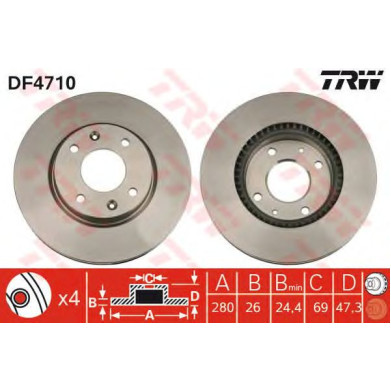 Kočioni disk TRW DF4710