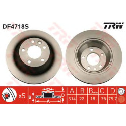 Kočioni disk TRW DF4718S