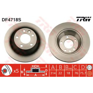Kočioni disk TRW DF4718S