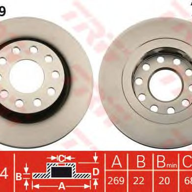 Kočioni disk TRW DF4719