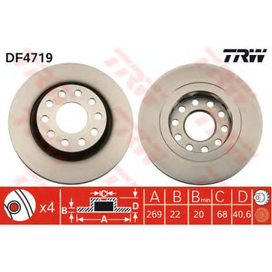 Kočioni disk TRW DF4719