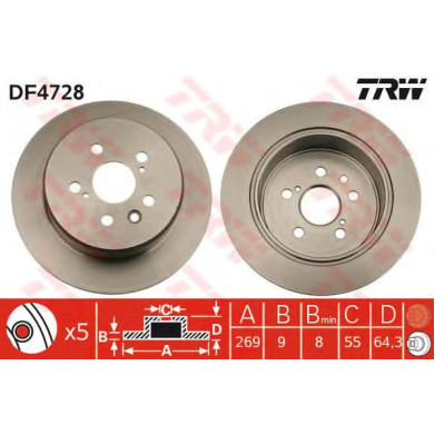 Kočioni disk TRW DF4728